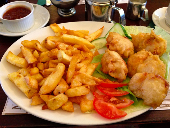 Scallop and chips, Rye